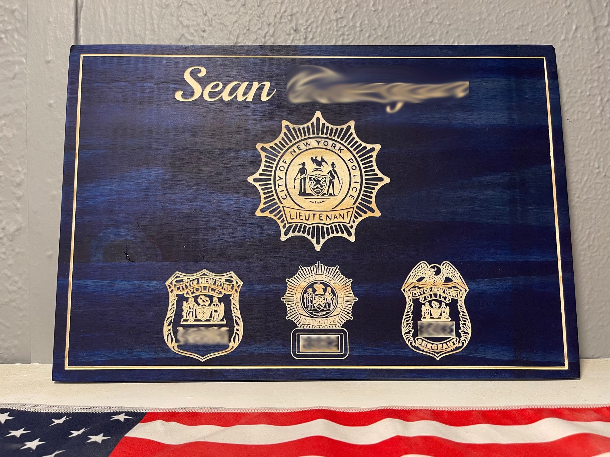 Personalized NYPD SCPD NCPD Promotion Plaque Shield Engraving