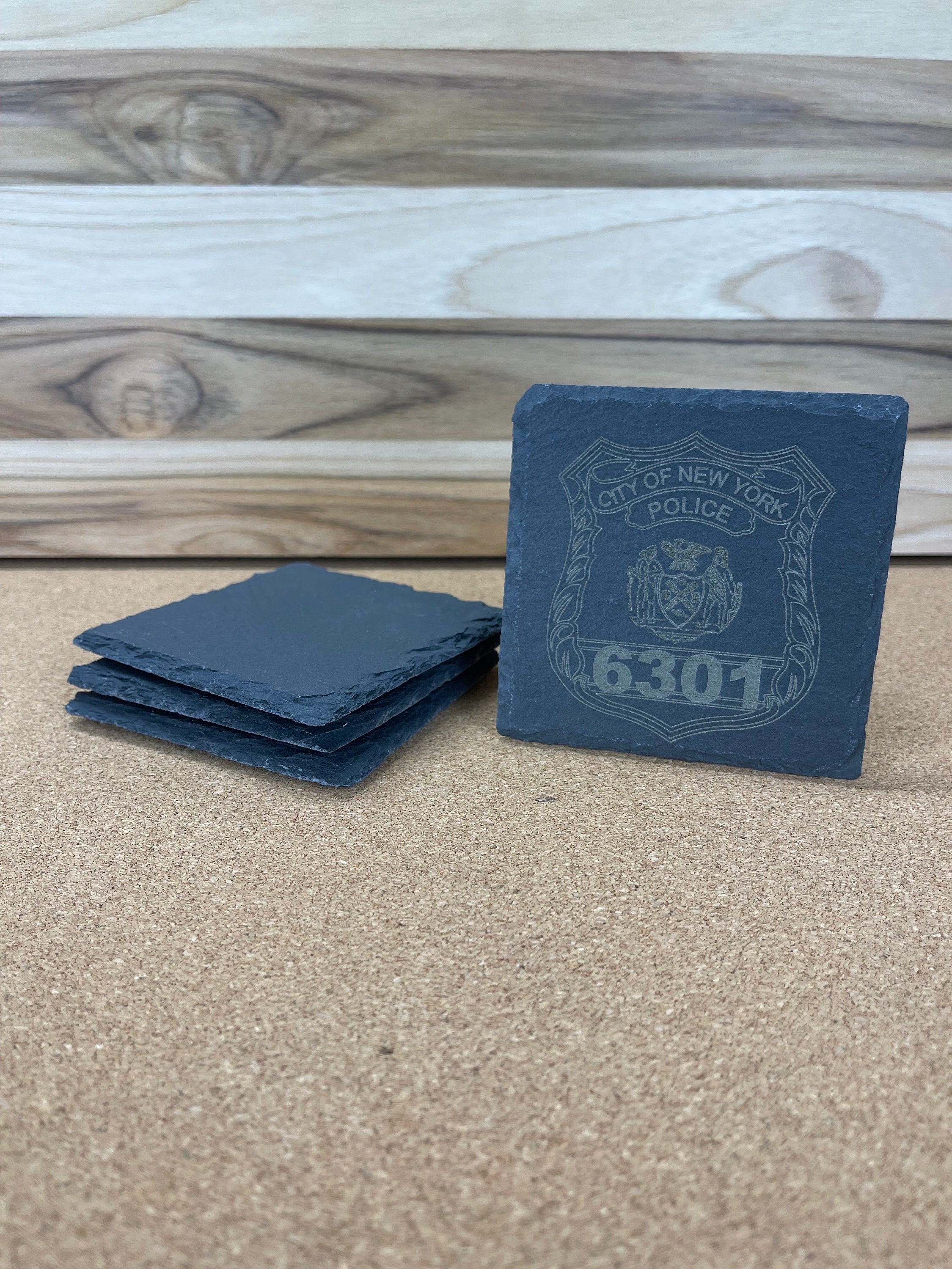 Personalized NYPD SCPD NCPD Drink Coasters