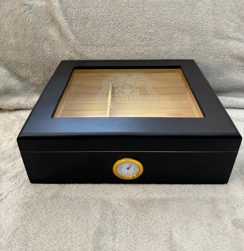 Personalized NYPD LEO Retirement Cigar Box Humidor