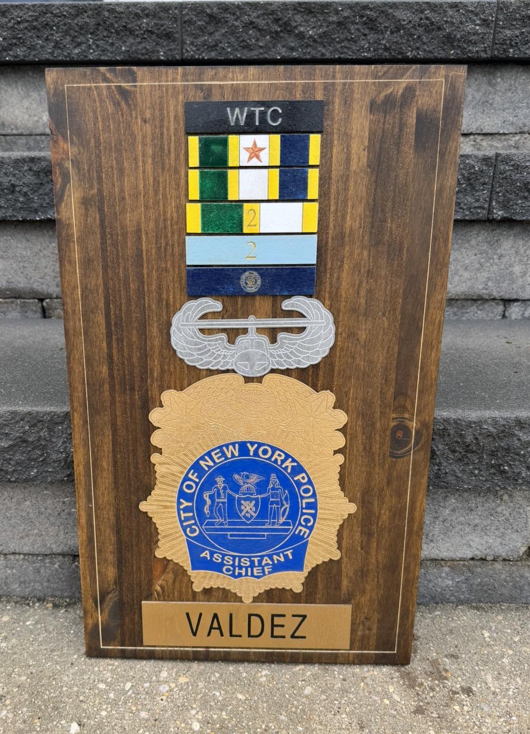 Personalized Law Enforcement 2D Color Plaque Shield Backing Medal Breast Bar Engraving