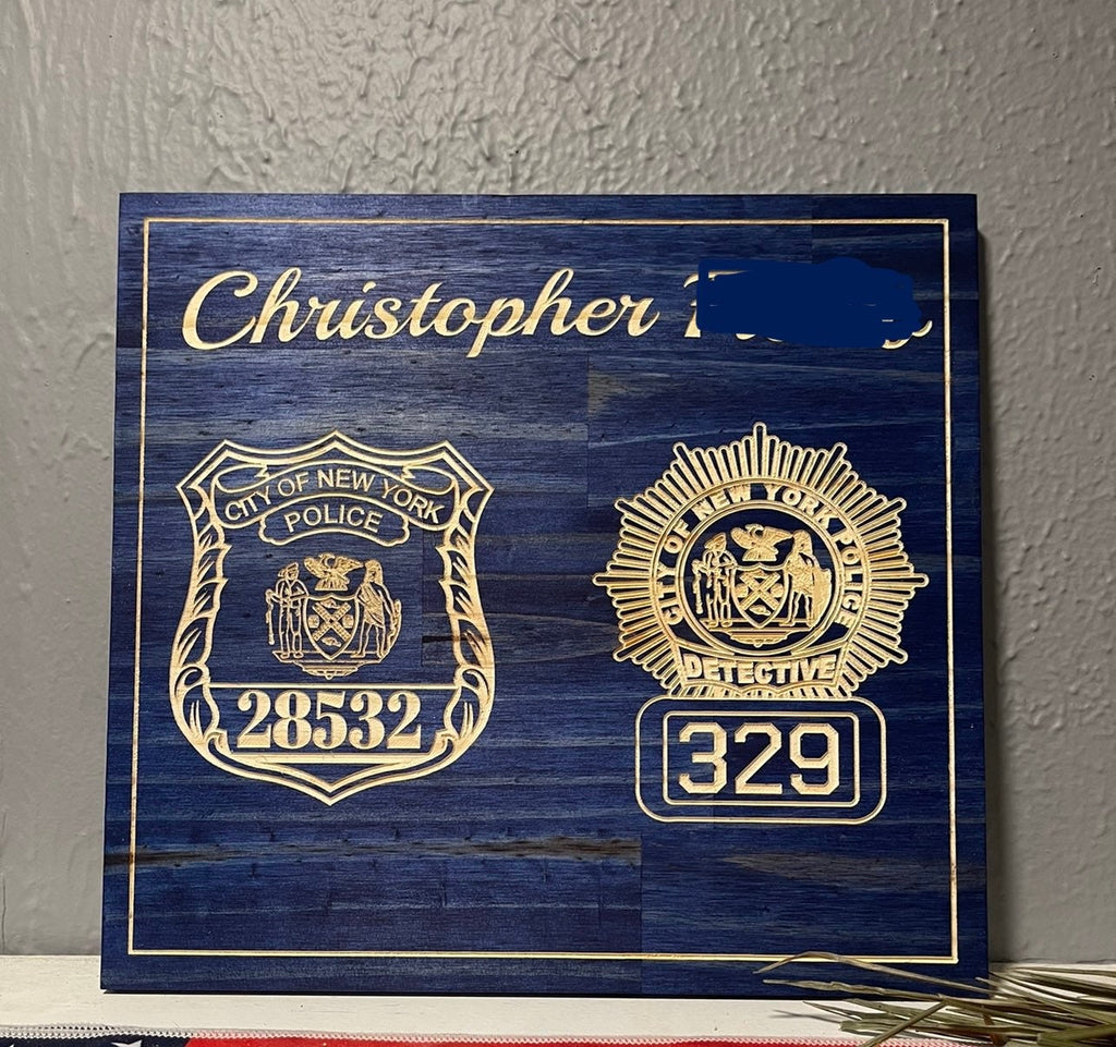Personalized NYPD SCPD NCPD Promotion Plaque Shield Engraving