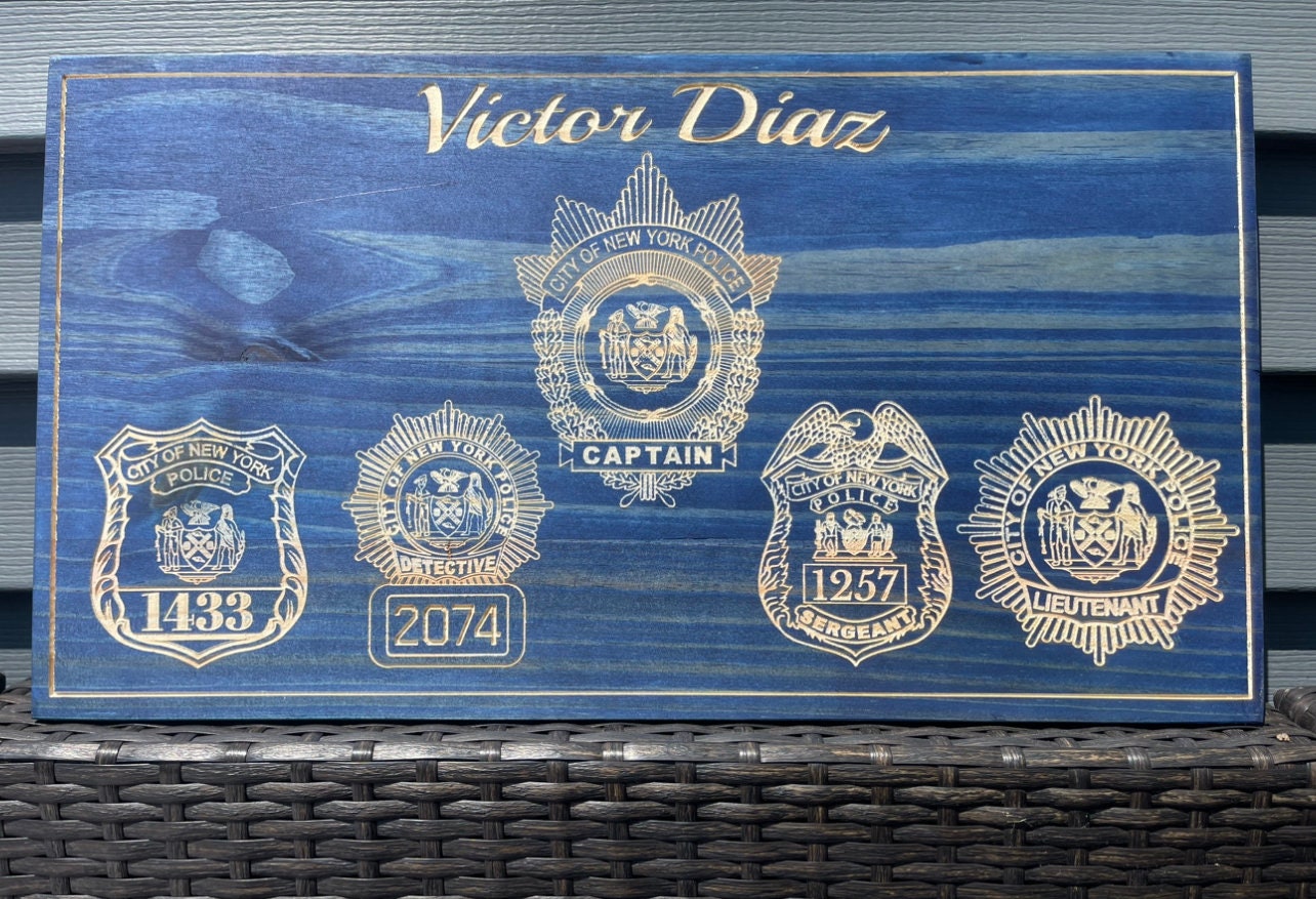 Personalized NYPD SCPD NCPD Promotion Plaque Shield Engraving