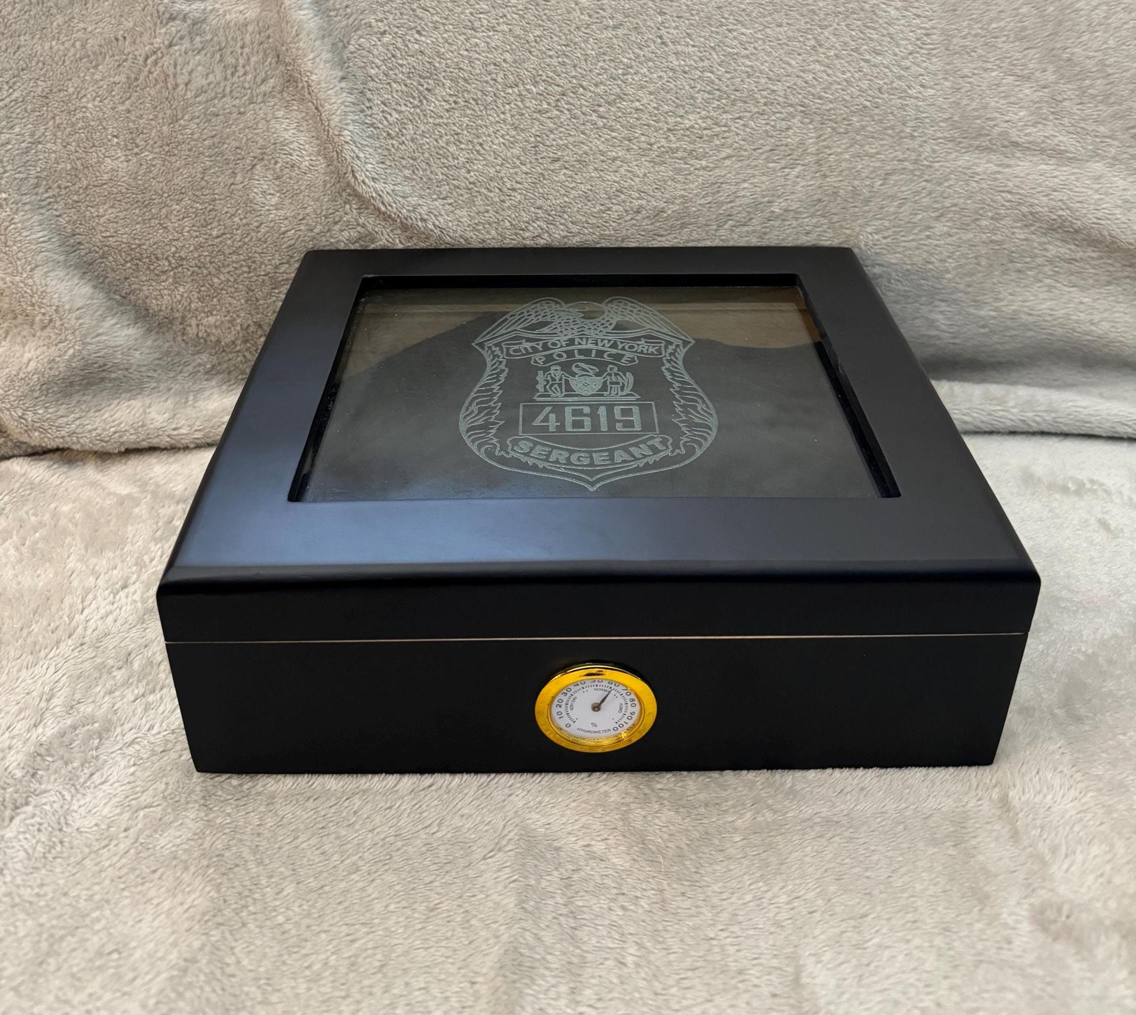 Personalized NYPD LEO Retirement Cigar Box Humidor