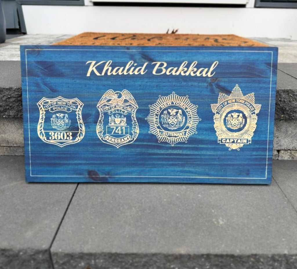 Personalized Law Enforcement Promotion Plaque Shield Engraving