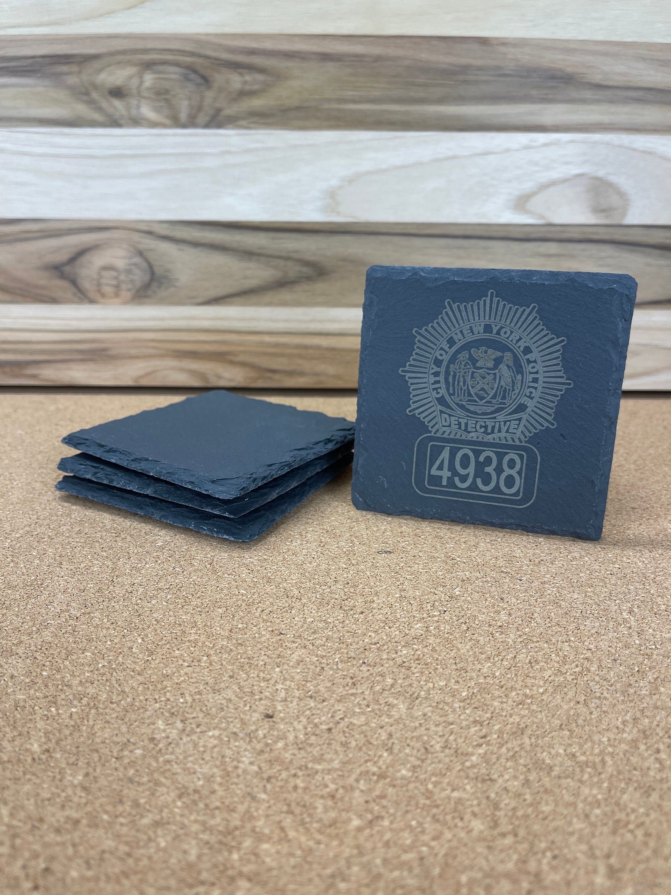 Personalized NYPD SCPD NCPD Drink Coasters