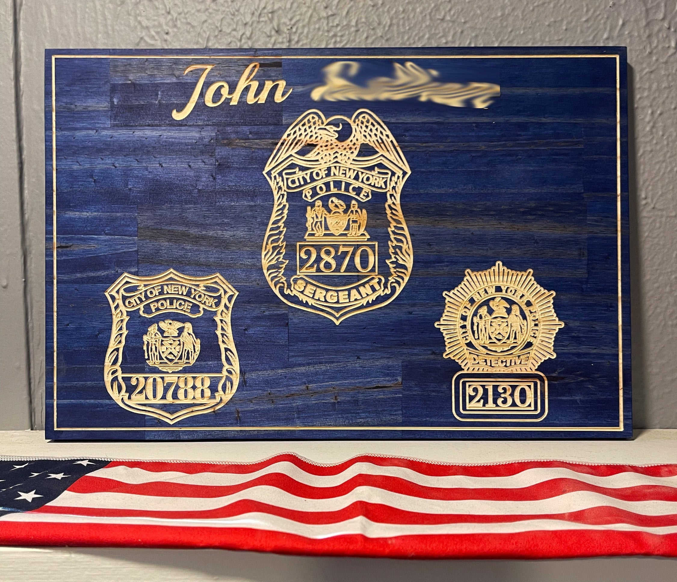 Personalized NYPD SCPD NCPD Promotion Plaque Shield Engraving